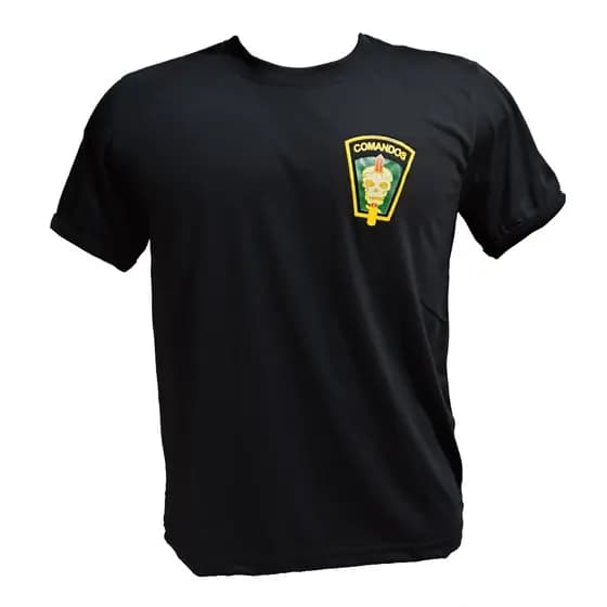 Camiseta Masculina Comandos Estampa Tática Militar Preta