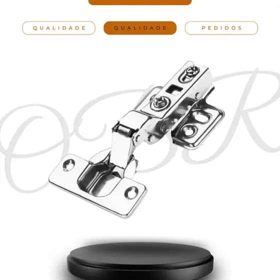 Kit 200 Dobradiças 35mm Inox com Amortecedor Reta ou Curva Renna