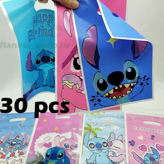 Sacos de Presente Stitch Decoração de Aniversário Blue Angel Saco de Biscoito Goodie Candy Festa de Bebê Kids Party