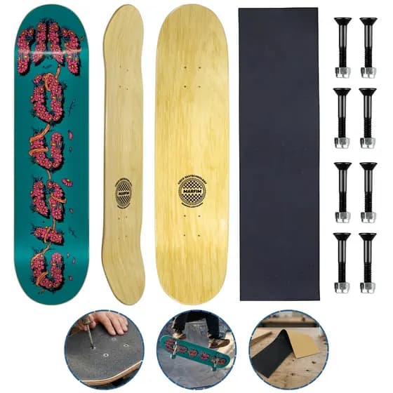Shape Skate Profissional de Marfim Cisco Skate com Lixa e Parafusos de Base Bloom