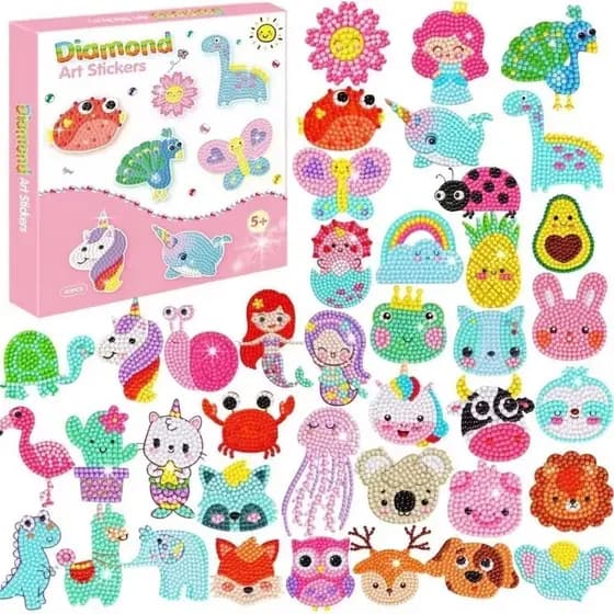 Kit 40 Peça Adesivos De Pintura Com Diamantes Para Crianças Etiquetas e Adesivos PRONTA ENTREGA