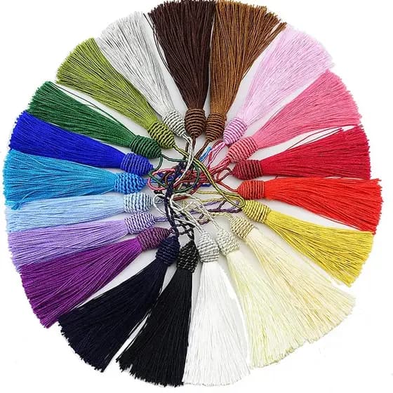 Tassel de Franjas de Seda Tulipa 5/10 Peças 9cm 100% Poliéster