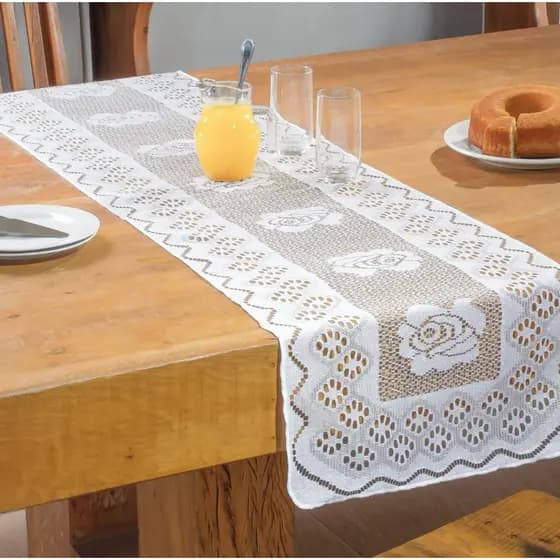 Passadeira de Mesa 6 Cadeiras Renda 0,40cm x 1,50m *Oferta