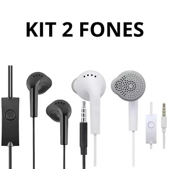 KIT 2 Fones de ouvido para celular entrada de 3.5mm COM MICROFONE C-550