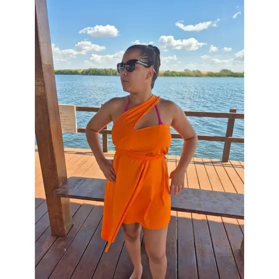 Saída de Praia Vestido Chique com Várias Formas de Amarração verão 2025