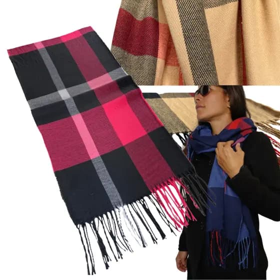 Cachecol Xadrez Lenço Echarpe Unissex para Frio Inverno