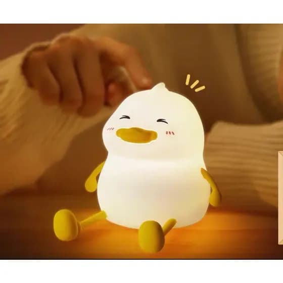 Luminária Abajur Pato Fofo de Silicone – Recarregável com Controle por Toque