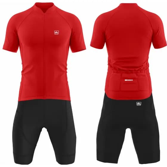 Conjunto Ciclismo Masculino Proteção Uv Camisa Camiseta com Ziper e Bermuda em Gel Alta Densidade Pedal Bike
