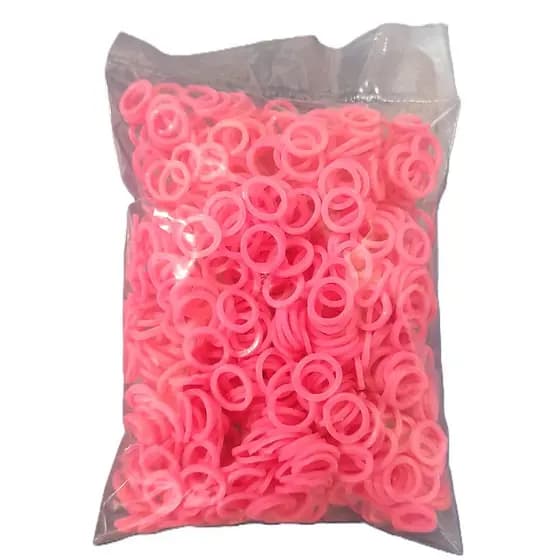 Elástico Latex 5/16" Força Média Pacote 1000 Un Pet Banho E Tosa Penteado ROSA NEON