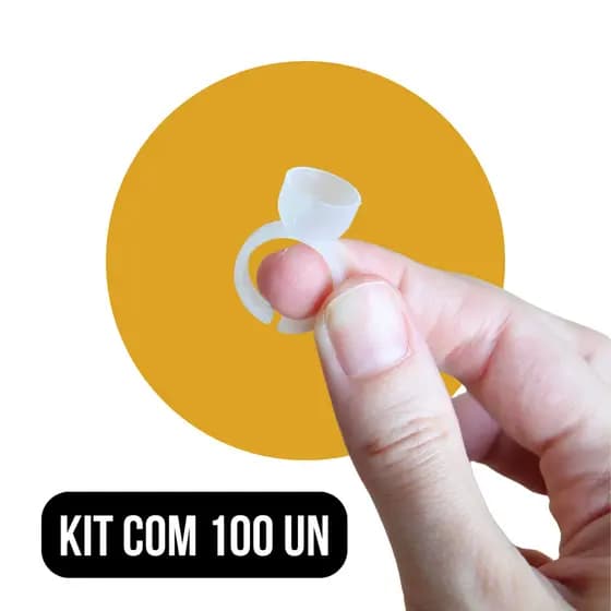 Anel Batoque 100 Un Descartável Extensão de Cílios Cola Micropigmentação Henna