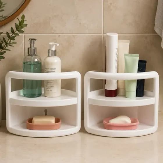 Kit 2 Porta Shampoo De Canto Prateleira Para Banheiro Organizador Multiuso Porta Sabonete