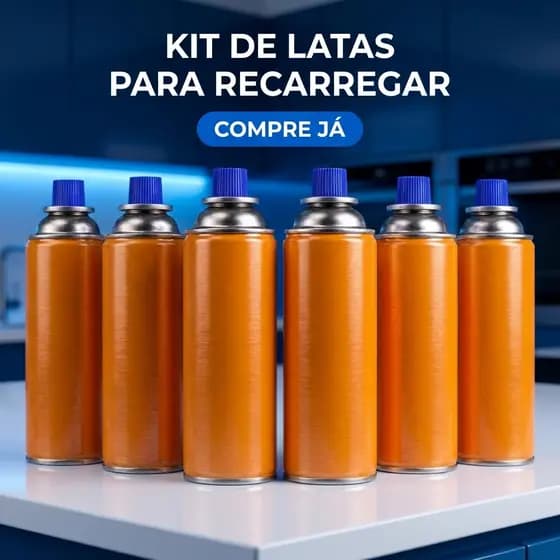 Kit Recarga Culinário Portátil de Cozinha Camping Churrasco Multiuso Para Fogareiro E Maçarico Portátil Gourmet S/ Gás