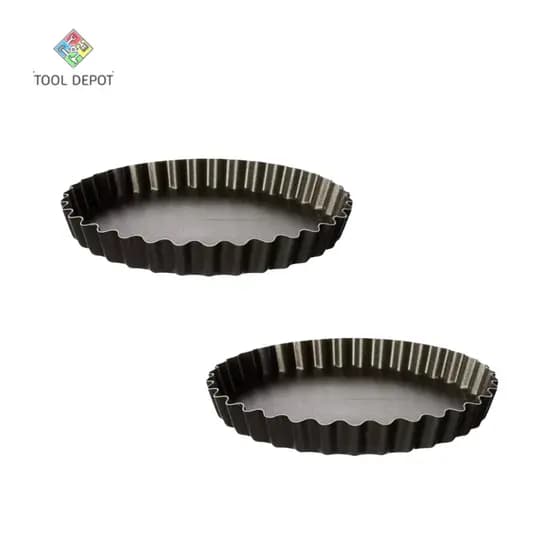 Kit 2 Formas Crespa de Torta 26cm com Fundo Removível – Antiaderente para Quiche e Cheesecake