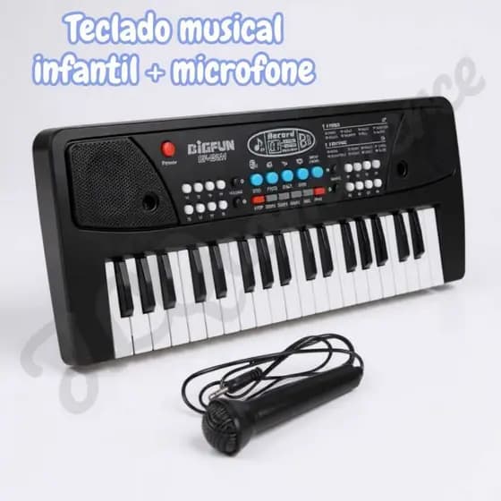 Teclado Eletrônico 37 Teclas USB Órgão Eletrônico Infantil Piano Elétrico Com Microfone