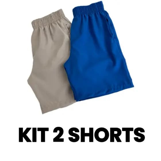 Kit 2 Shorts Tactel com Elastano Premium Infantil Juvenil