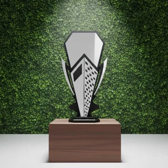 Troféu Campeonato feito em MDF e Acrílico Espelhado