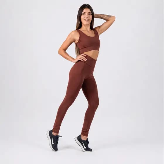 Conjunto academia Calça Legging e Top fitness básico em diversas cores.