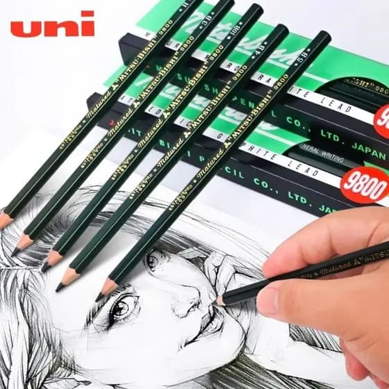 1 Unidade UNI Mitsubishi 9800 Lápis De Núcleo De Chumbo Cristalino De Grafite Avançado Aplicável Ao Desenho , Design Arq