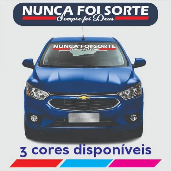 Adesivo para Carro Nunca Foi Sorte Sempre Foi Deus Parabrisa ou Vidro Traseiro