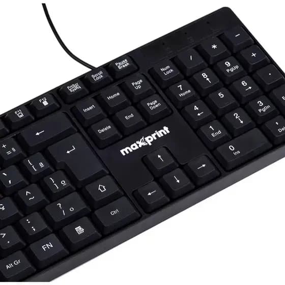TECLADO OFFICEEASY COM FIO USB 2.0 PRETO - MAXPRINT