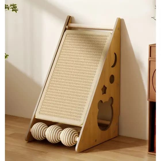 Arranhador de gatos sisal triangular com dua faces