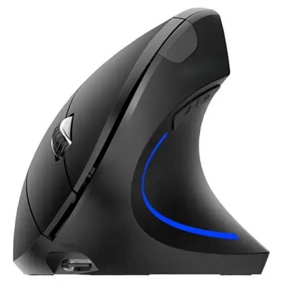 Mouse Sem Fio Ergonômico Bluetooth e USB Recarregável PEI-ME11