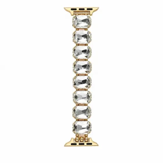 Pulseira Feminina Luxo com Pedrarias e Pérolas para Apple Watch 38mm 40mm 41mm