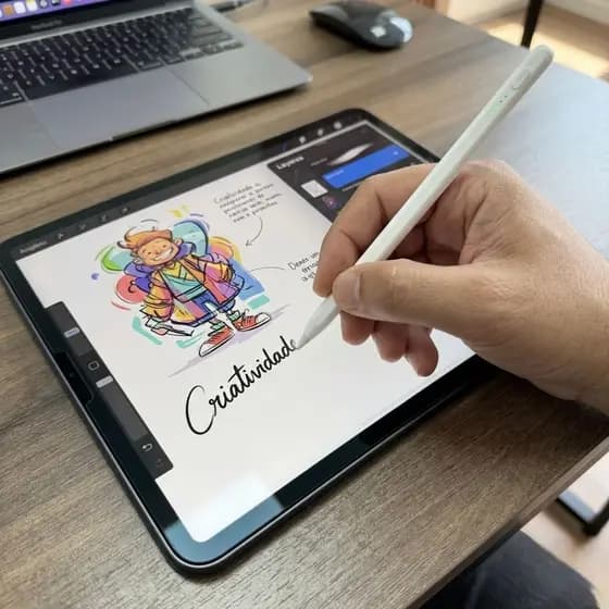 Caneta Universal Stylus Pencil Para Desenho e Escrita - Compatível com Apple (iPad/iPhone) Android (Samsung/Xiami)