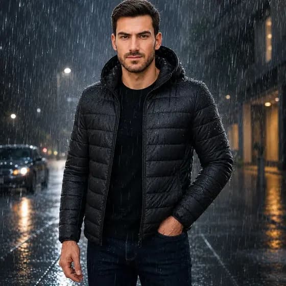 Jaqueta Puffer Bobojaco Masculina Impermeável Frio Reforçado Com Capuz Inverno Casaco Unissex
