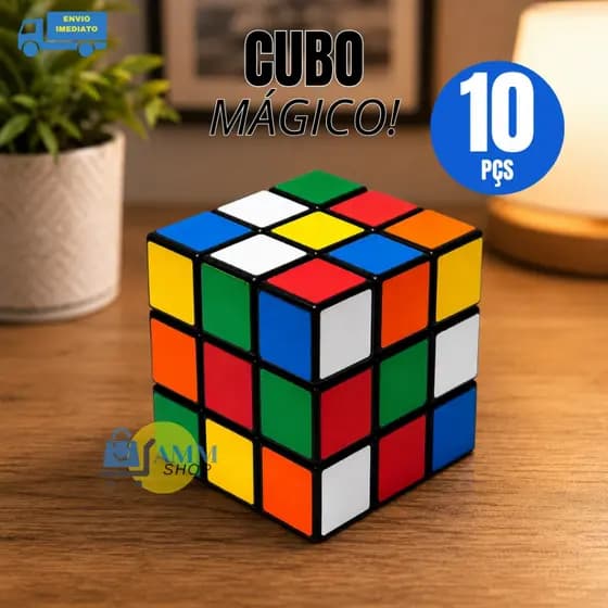 Kit Cubo Mágico Clássico 5,5x5,5 cm Brinquedo Adultos e Crianças Educativo Coordenação Motora Atacado