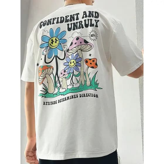 Camiseta Masculina Básica Confident And Unruly Cogumelos Camisa 100% Algodão Envio Imediato
