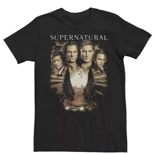 Blusa Básica Serie Supernatural Unissex Camisa Estilo Regular Gola Redonda