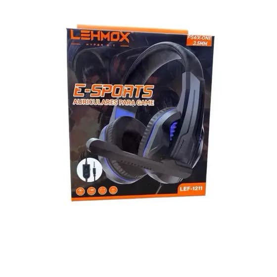 Fone de Ouvido Gamer LEHMOX LEF-1211 Surround com Microfone, Compatível com PS4/Xbox One/PC/Celular, Plugue 3.5mm