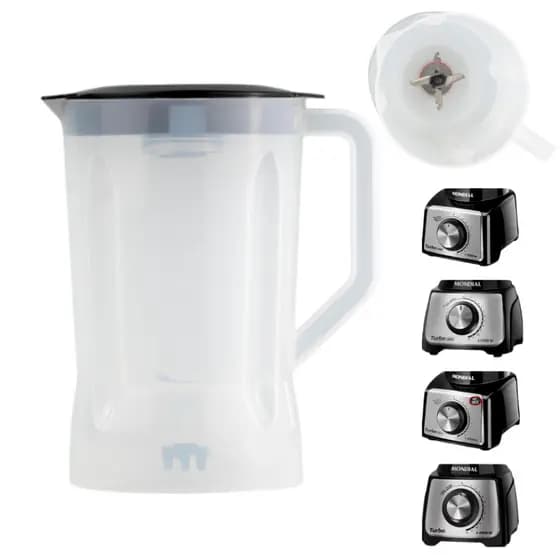 Copo Para Liquidificador Mondial Turbo Inox L-1000 L-1100 L-1200 Premium Translúcido