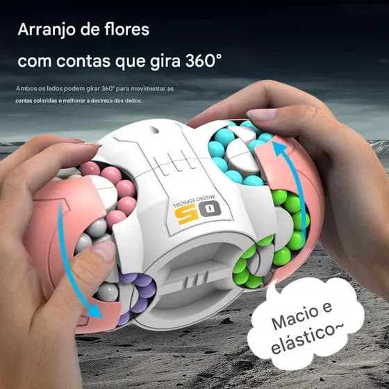 Brinquedo giratório mágico em forma de feijão para treinamento cerebral e alívio do estresse para crianças.