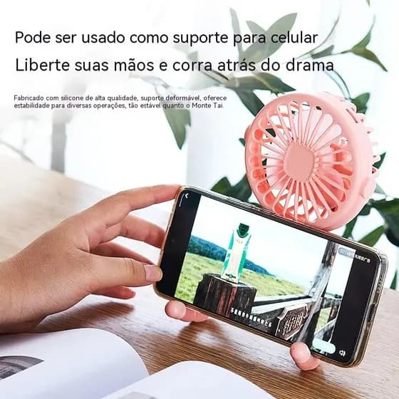 Ventilador portátil de mão USB Suporte Recarregável em Forma de Polvo com Forma Ajustável