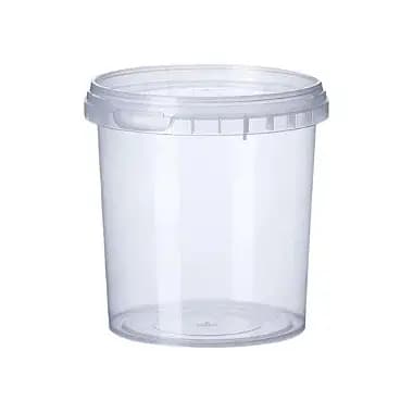50 uni Pote Plástico Premium Redondo 1000 ml c/Tampa Lacre, Bolo no Pote, Temperos, Mel, Sorvetes, Sobremesas