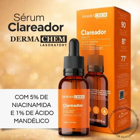 Sérum Facial com Niacinamida e Ácido Mandélico 30ml Dermachem Hidrata e Uniformiza Tom da Pele