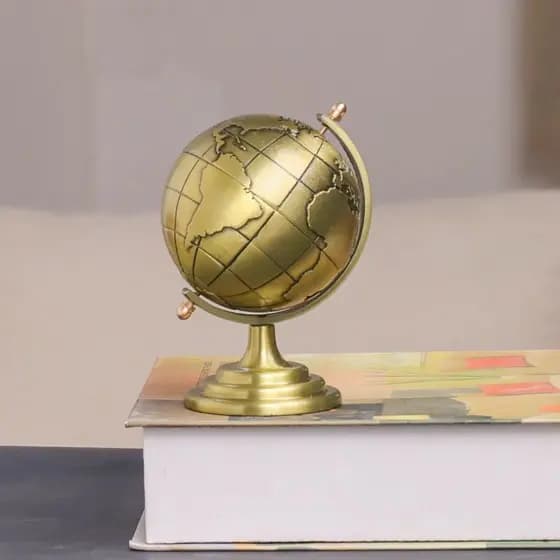 Enfeite Globo Terrestre Mapa Mundi Giratorio Mesa Decoração Escritório Casa