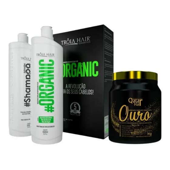 Kit Organica Troia Hair + Qatar Ouro 1kg - 100% Original