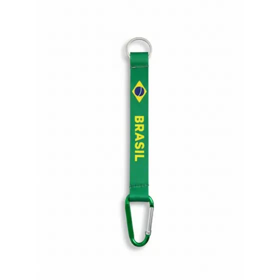 Chaveiro Cordão Brasil com Mosquetão Copa Torcedor Porta Chaves Crachá