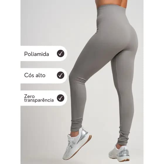 Calça Legging Yoga Clean Fitness Sem Costura Poliamida Canelada Academia Feminino Original