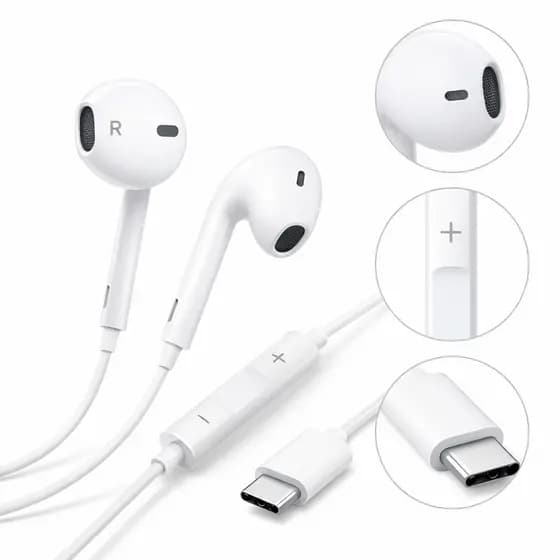 Fone de Ouvido Tipo C Estereo com fio USB-C Original