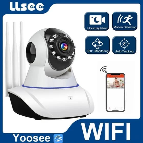 Câmera Ip 3 Antenas Wifi Wireless Yoosee 3ª Geração Noturna - C-3ANT