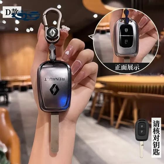 2 Bot玫es TPU Caso Para Carro Com Remoto Key Fob Renault Kwid S铆mbolo de Tr谩fego Dacia Sandero Logan Duster 2016 2017 201