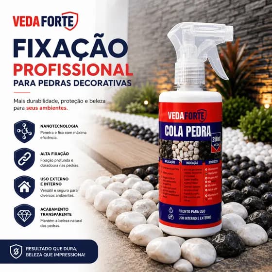 Cola Pedra Líquido Fixador De Pedras Decorativas Jardim Paisagismo