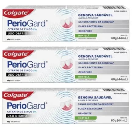 Kit 3 Cremes Dentais Colgate Periogard Hortela 60g