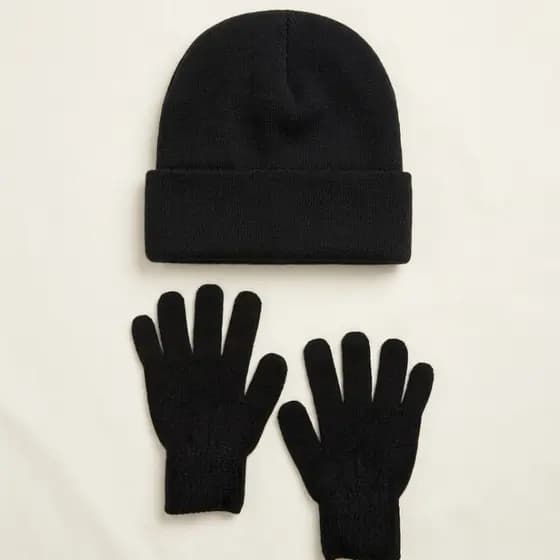 Kit Touca e Luvas Lã Adulto Inverno Frio Viagem Proteção Térmica Ajustável Homem Mulher Unissex