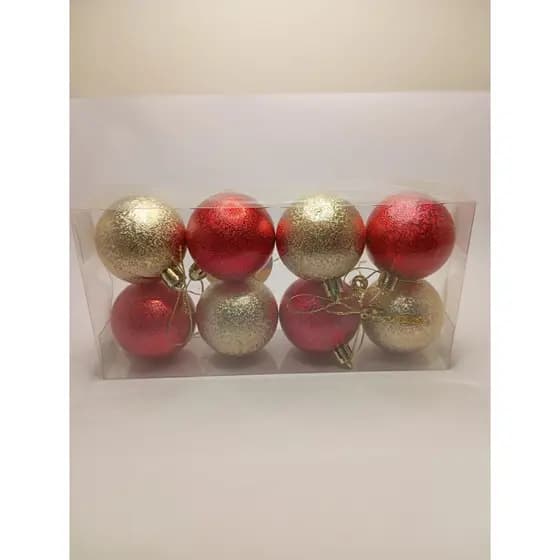 Nt Bola Cx 05 Cm 8 Unidade Rose E Vermelha