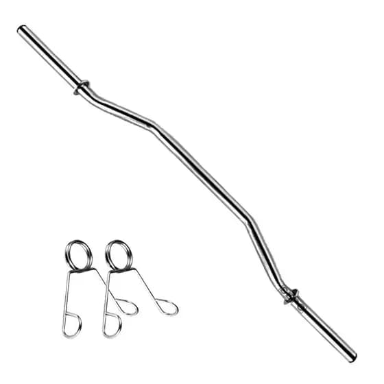 Barra 120Cm W Prata Ferro Zincada Academia Treino Exercícios Fitness em Casa Pilates Musculação Aço